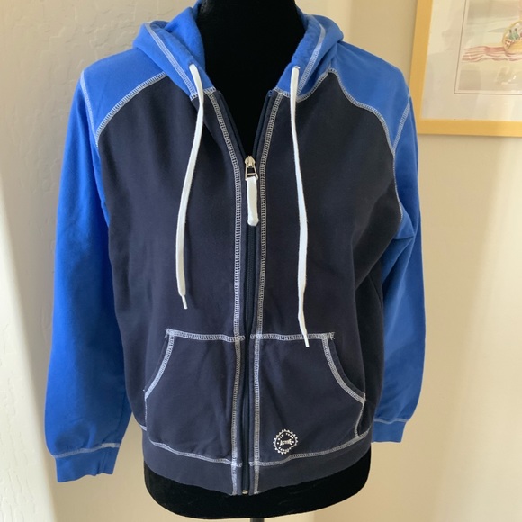 N.Y.L New York Laundry Two Tone Blue Zip Hoodie L - Picture 2 of 8